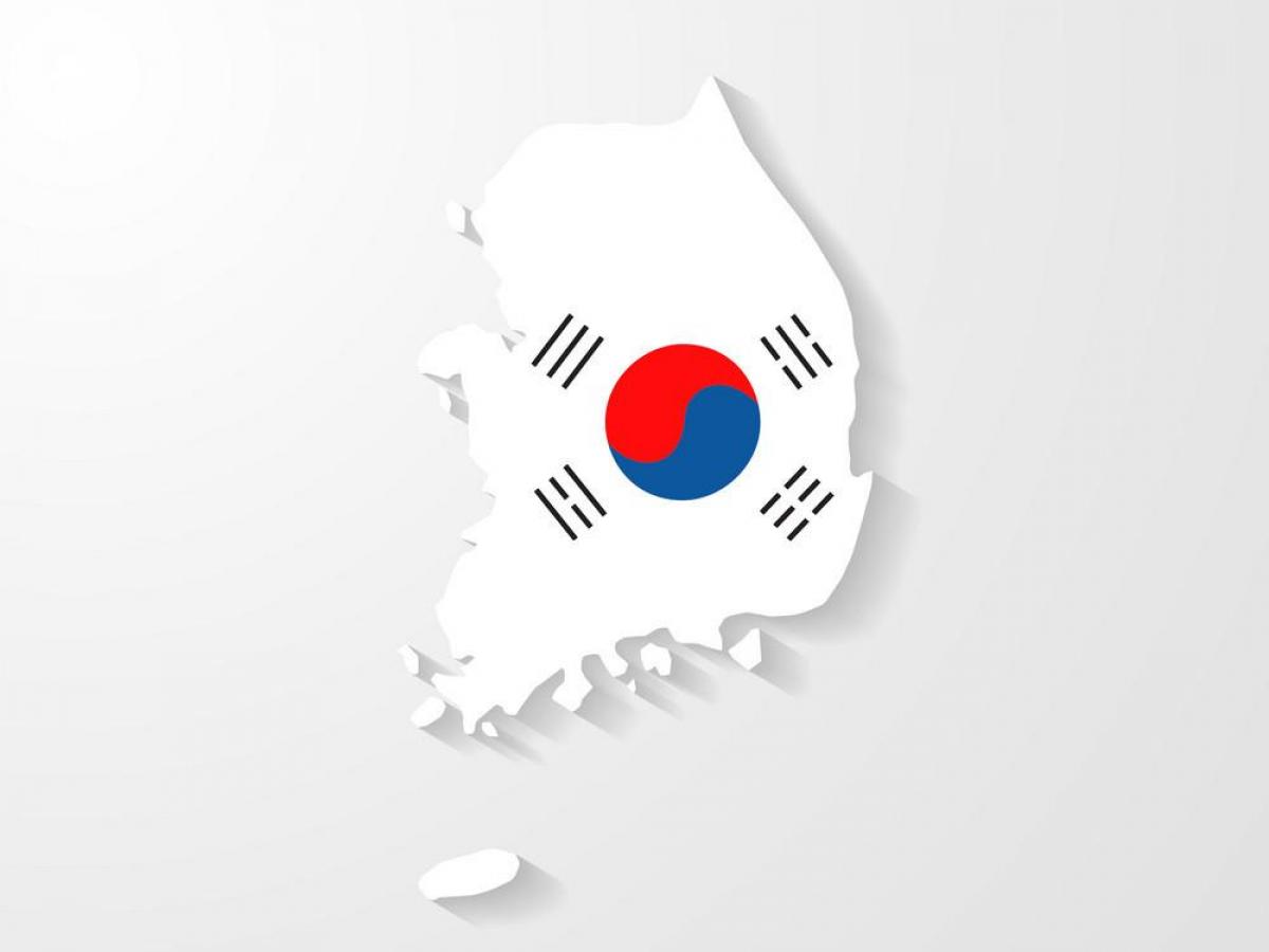 Mapa da bandeira da Coreia do Sul (ROK)