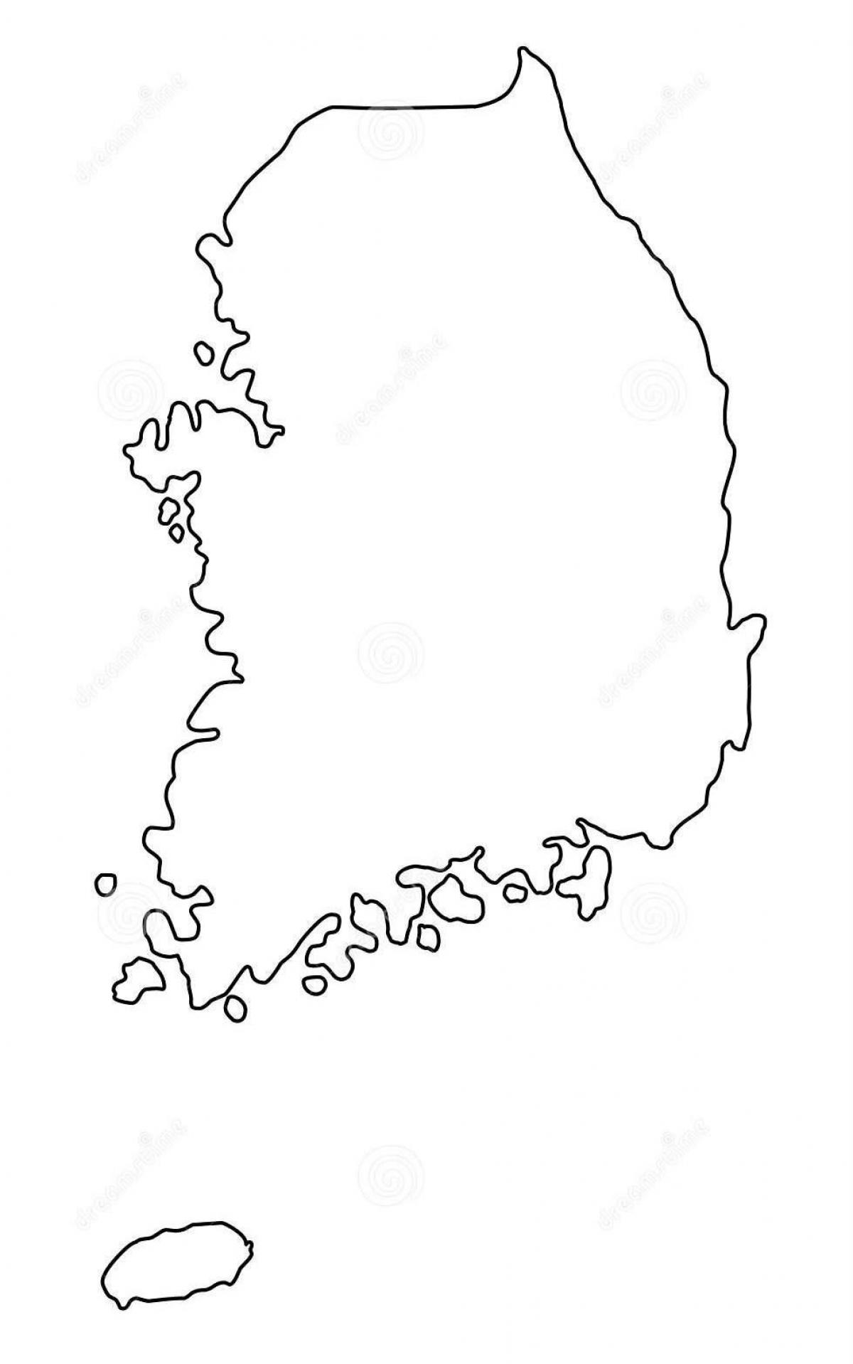 Mapa de contornos da Coreia do Sul (ROK)