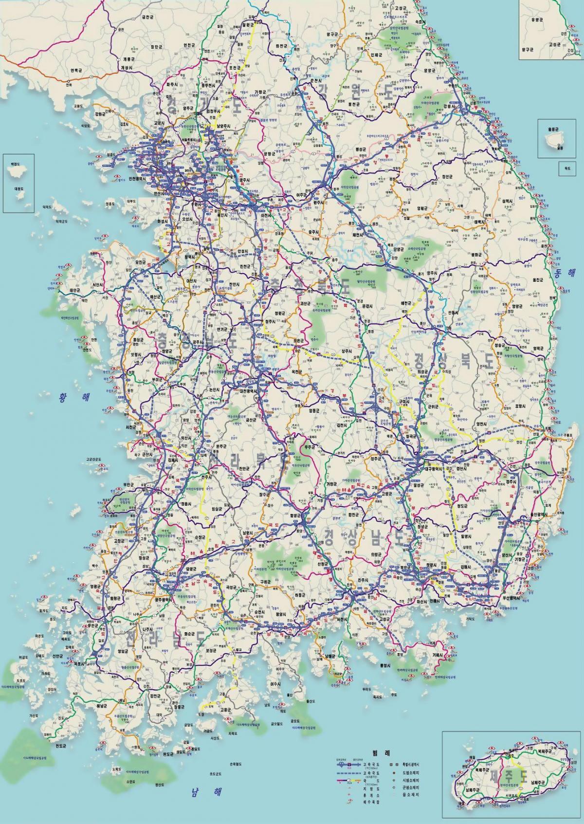 Mapa de Condução da Coreia do Sul (ROK)