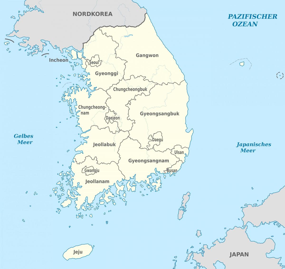 Mapa de Estado da Coreia do Sul (ROK)